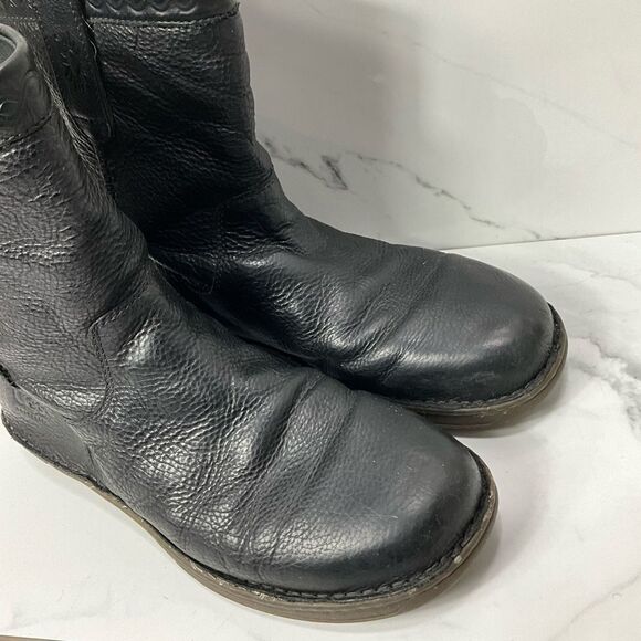 UGG Black Leather Ankle Boots